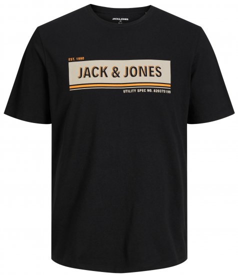 Jack & Jones JCOADAM T-Shirt Black - T-shirts - T-shirts Homme Grande Taille