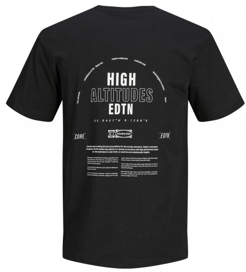 Jack & Jones JCOEDTN T-Shirt with Back Print Black - T-shirts - T-shirts Homme Grande Taille