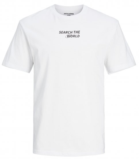 Jack & Jones JCOEDTN T-Shirt White - T-shirts - T-shirts Homme Grande Taille