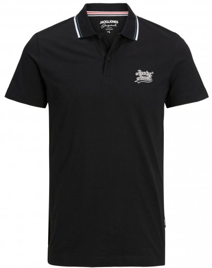 Jack & Jones JORTREVOR Polo Shirt Black - Polos - Polos homme grande taille