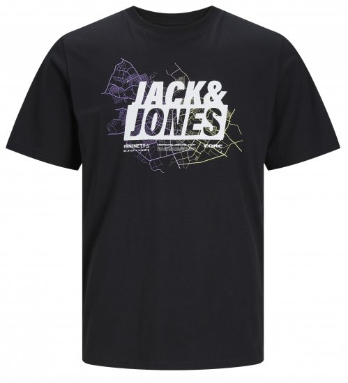 Jack & Jones JCOMAP LOGO T-Shirt Black - T-shirts - T-shirts Homme Grande Taille