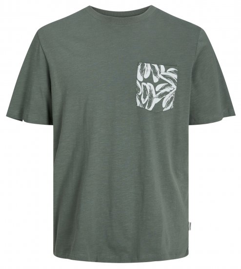 Jack & Jones JORLAFAYETTE POCKET T-Shirt Laurel Wreath - T-shirts - T-shirts Homme Grande Taille