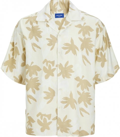 Jack & Jones JOREASTER MARSHALL Shirt Buttercream - Chemises - Chemises Grandes Tailles Hommes