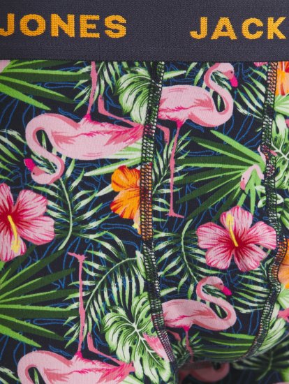 Jack & Jones JACPINK FLAMINGO TRUNKS 5 PACK Navy Blazer - Sous-vêtements & bain - Sous-vêtements Grande Taille