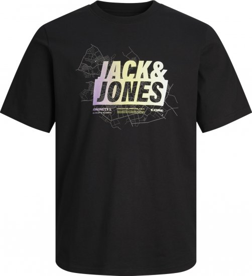 Jack & Jones JCOMAP SUMMER LOGO Black - T-shirts - T-shirts Homme Grande Taille