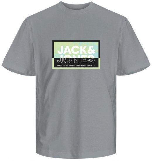 Jack & Jones JCOLOGAN SUMMER PRINT T-Shirt Gray - T-shirts - T-shirts Homme Grande Taille