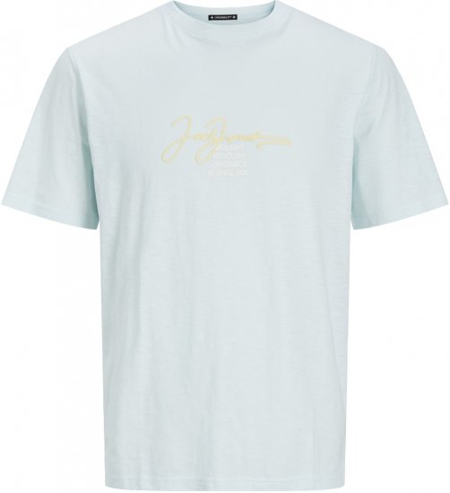 Jack & Jones JORARUBA BRANDING TEE SS CREW NECK Skylight - T-shirts - T-shirts Homme Grande Taille