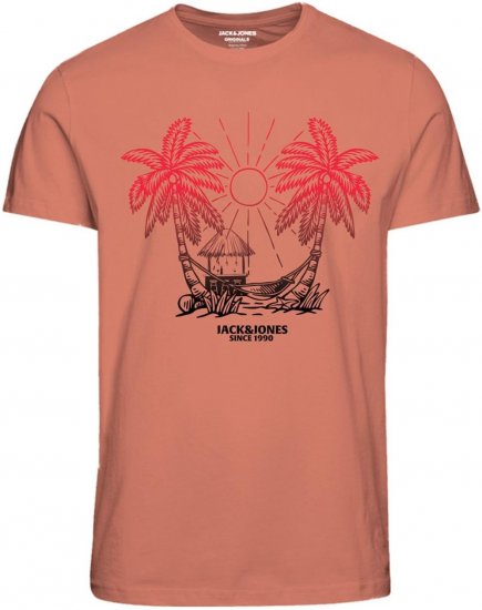 Jack & Jones JORARUBA TEE SS CREW NECK Canyon Sunset - T-shirts - T-shirts Homme Grande Taille