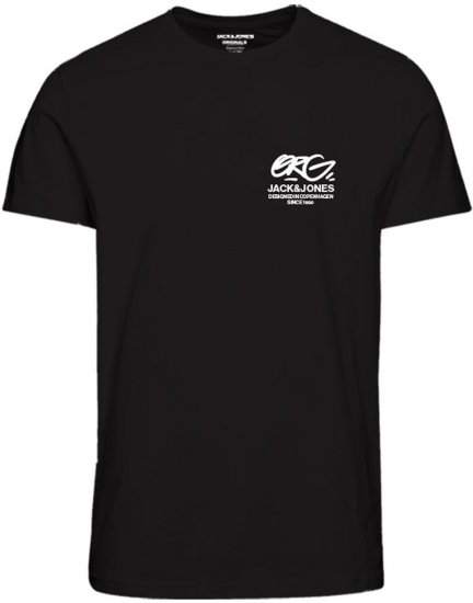Jack & Jones JORARUBA TEE SS CREW NECK Black - T-shirts - T-shirts Homme Grande Taille