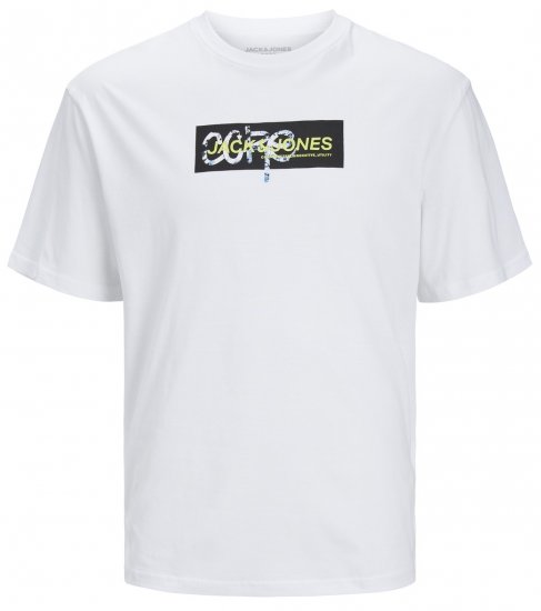Jack & Jones JCOSUMMER PRINT T-Shirt White - T-shirts - T-shirts Homme Grande Taille