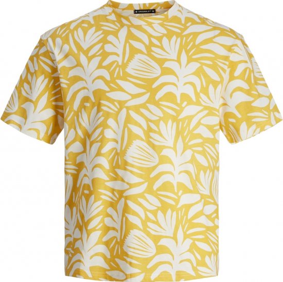 Jack & Jones JORMARBELLA T-Shirt Cloud Dancer/Yellow - T-shirts - T-shirts Homme Grande Taille