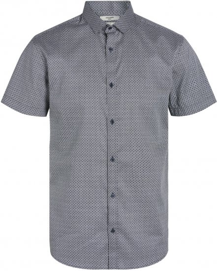 Jack & Jones JPRBLACARDIFF PRINT SHIRT S/S Navy Blazer - Chemises - Chemises Grandes Tailles Hommes