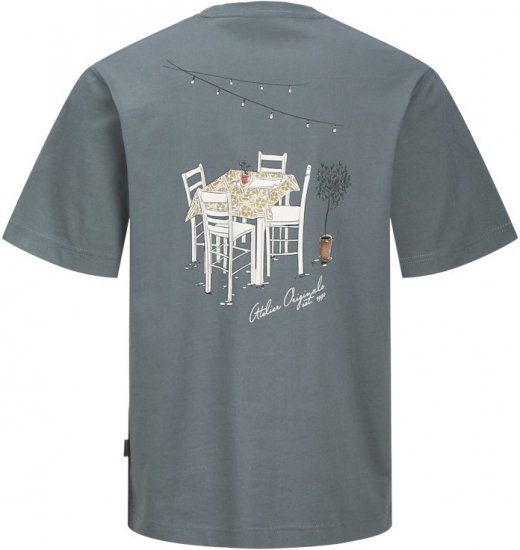 Jack & Jones Lington Back And Front Print Crew Neck T-Shirt Grey - T-shirts - T-shirts Homme Grande Taille