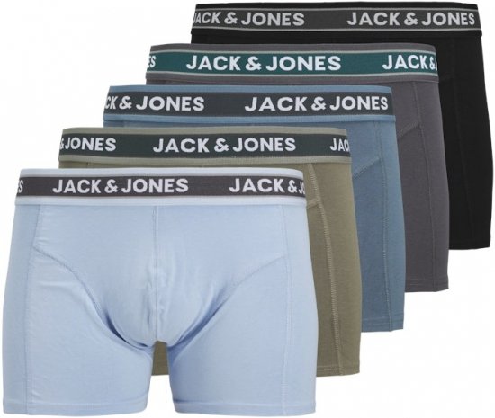 Jack & Jones Evan Solid Trunks 5-Pack Black - Sous-vêtements & bain - Sous-vêtements Grande Taille