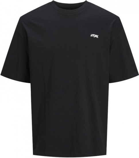 Jack & Jones Script Bradley Crew Neck T-Shirt Black - T-shirts - T-shirts Homme Grande Taille