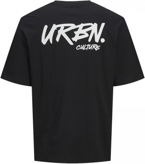 Jack & Jones Script Bradley Crew Neck T-Shirt Black - T-shirts - T-shirts Homme Grande Taille