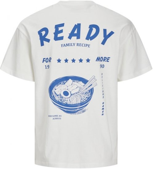 Jack & Jones Charge Crew Neck Printed T-Shirt White - T-shirts - T-shirts Homme Grande Taille