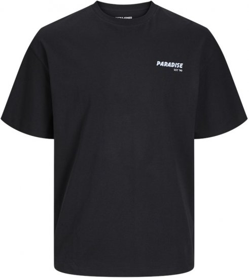 Jack & Jones Charge Crew Neck Printed T-Shirt Black - T-shirts - T-shirts Homme Grande Taille