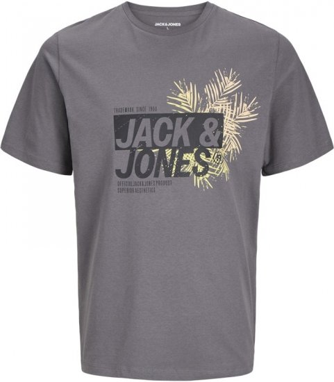 Jack & Jones Jaxon Crew Neck T-Shirt Castlerock - T-shirts - T-shirts Homme Grande Taille