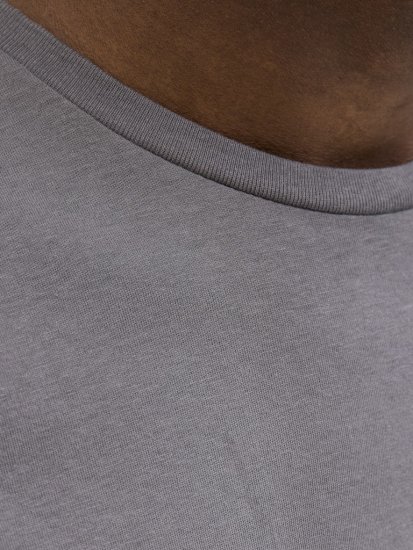 Jack & Jones Jaxon Crew Neck T-Shirt Castlerock - T-shirts - T-shirts Homme Grande Taille