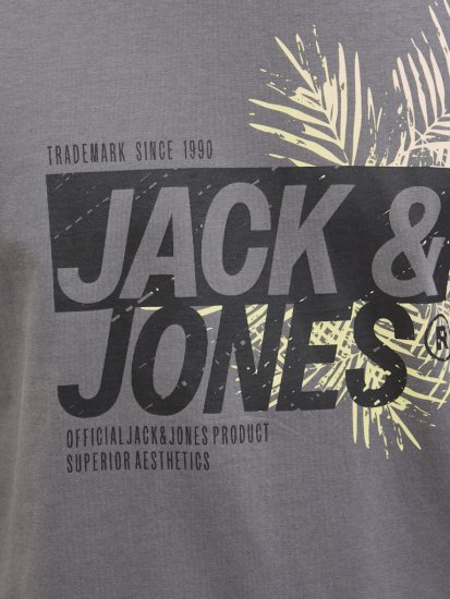 Jack & Jones Jaxon Crew Neck T-Shirt Castlerock - T-shirts - T-shirts Homme Grande Taille