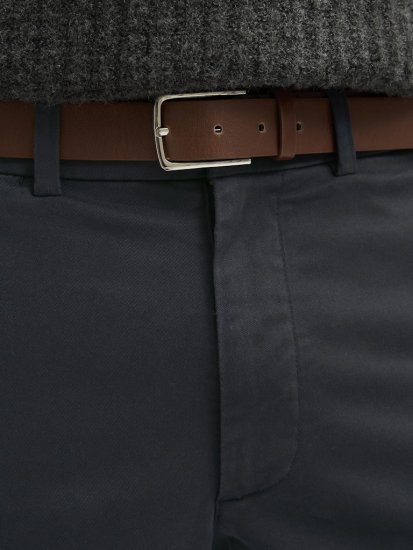Jack & Jones Ollie Franco Chino Pants with Belt Dark Navy - Jeans et pantalons - Jeans et Pantalons grande taille 