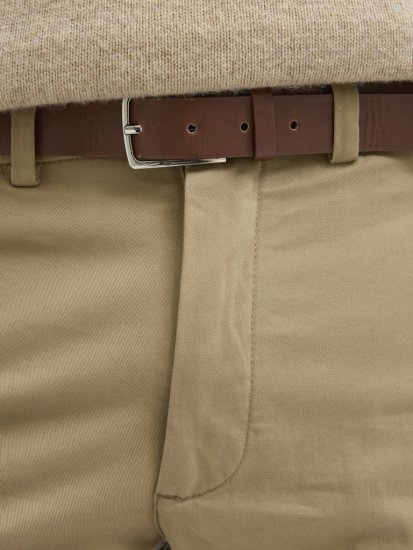 Jack & Jones Ollie Franco Chino Pants with Belt Brown - Jeans et pantalons - Jeans et Pantalons grande taille 