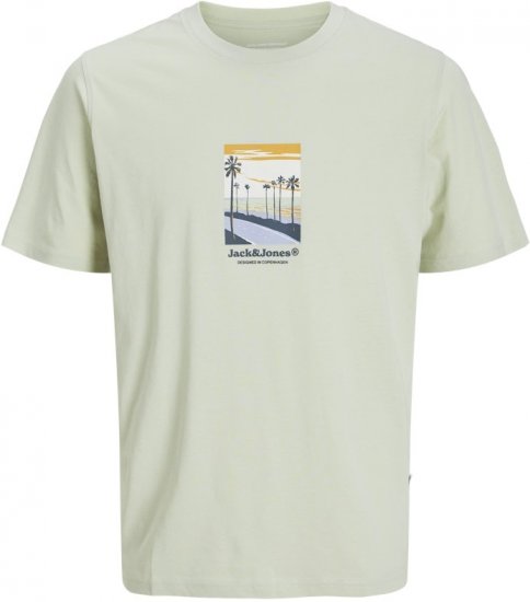 Jack & Jones Split Front Graphic Crew Neck T-Shirt Green - T-shirts - T-shirts Homme Grande Taille