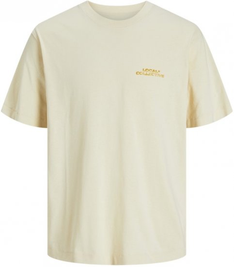 Jack & Jones Retiro Crew Neck T-Shirt Antique White - T-shirts - T-shirts Homme Grande Taille