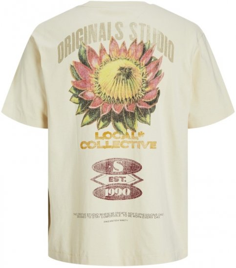 Jack & Jones Retiro Crew Neck T-Shirt Antique White - T-shirts - T-shirts Homme Grande Taille