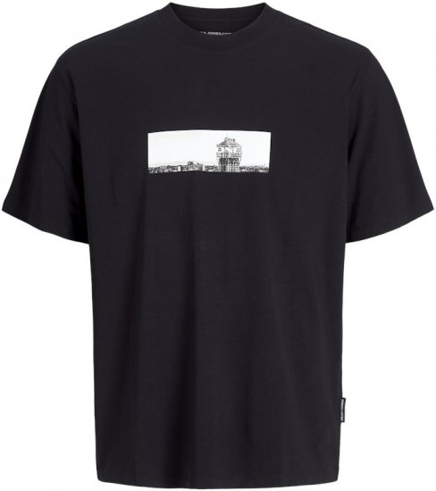 Jack & Jones Pacer Photo Branding Crew Neck T-Shirt Black - T-shirts - T-shirts Homme Grande Taille
