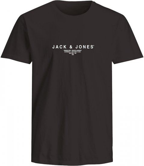 Jack & Jones Harris Crew Neck T-Shirt Black - T-shirts - T-shirts Homme Grande Taille