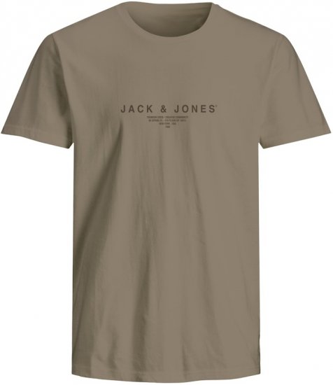 Jack & Jones Harris Crew Neck T-Shirt Brown - T-shirts - T-shirts Homme Grande Taille