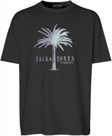 Jack & Jones Split Gradient Crew Neck T-Shirt Black - T-shirts - T-shirts Homme Grande Taille