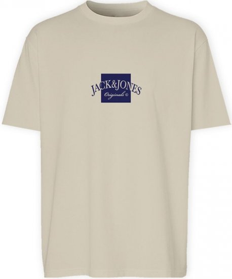 Jack & Jones Boston Crew Neck T-Shirt Antique White - T-shirts - T-shirts Homme Grande Taille