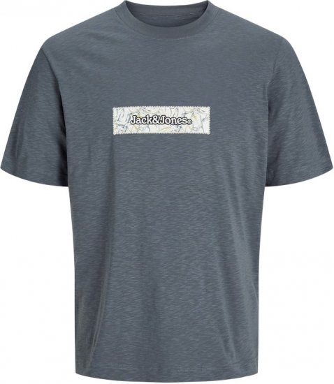 Jack & Jones Split Branding AOP Crew Neck T-Shirt Grey - T-shirts - T-shirts Homme Grande Taille