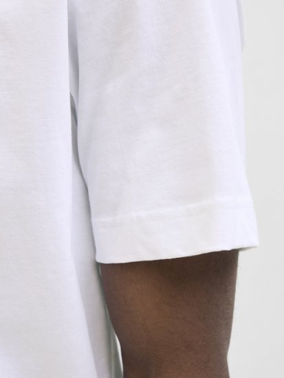 Jack & Jones Calma Crew Neck T-Shirt Bright White - T-shirts - T-shirts Homme Grande Taille
