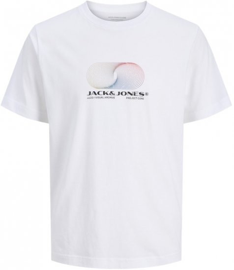 Jack & Jones Calma Crew Neck T-Shirt Bright White - T-shirts - T-shirts Homme Grande Taille