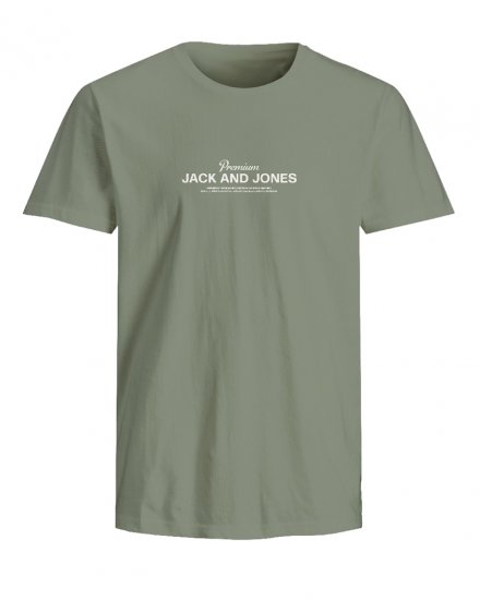 Jack & Jones Ferris Crew Neck T-Shirt Hedge Green - T-shirts - T-shirts Homme Grande Taille
