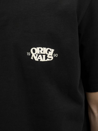  Jack & Jones Tavira Type Crew Neck T-Shirt Black - T-shirts - T-shirts Homme Grande Taille