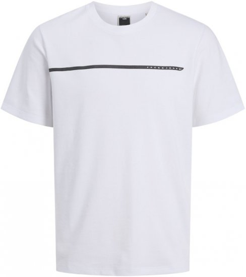 Jack & Jones FUSION Full Branding T-Shirt Bright White - T-shirts - T-shirts Homme Grande Taille