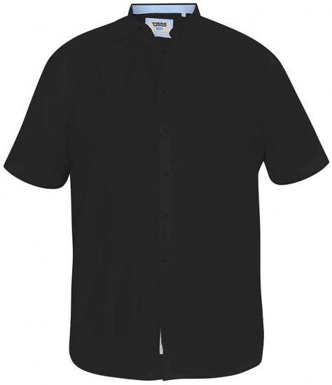 D555 James Short Sleeve Oxford Shirt Black - Chemises - Chemises Grandes Tailles Hommes