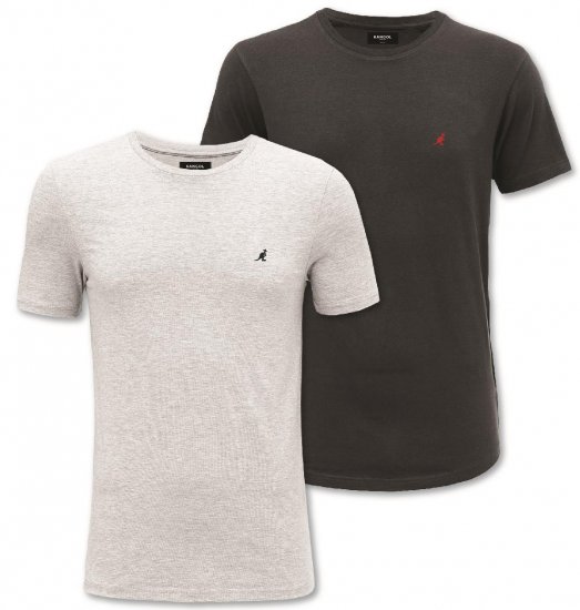 Kangol Jetta T-shirt Black/Grey 2-pack - T-shirts - T-shirts Homme Grande Taille