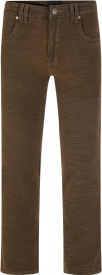 Kam Jeans 264 Slub Weave 5 Pocket Stretch Pants Brown - Jeans et pantalons - Jeans et Pantalons grande taille 