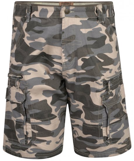 Kam Jeans 329 Short Charcoal Camo - Shorts - Shorts hommes grande taille