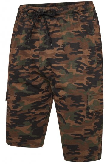 Kam Jeans 3306 Cargo Camo Lounge Shorts Khaki - Pantalons/shorts de survêtement - Survêtement/jogging grandes tailles