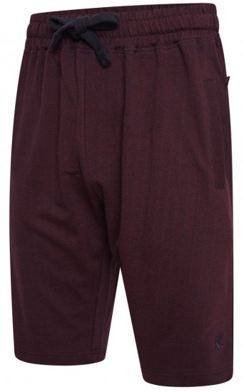 Kam Jeans 3307 Terry Herringbone Sweatshorts Burgundy - Pantalons/shorts de survêtement - Survêtement/jogging grandes tailles