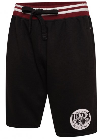 Kam Jeans 3309 Vintage Denim Jog Shorts Black - Pantalons/shorts de survêtement - Survêtement/jogging grandes tailles