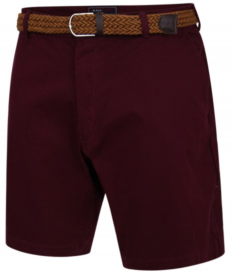 Kam Jeans 339 Dress Shorts Burgundy - Shorts - Shorts hommes grande taille