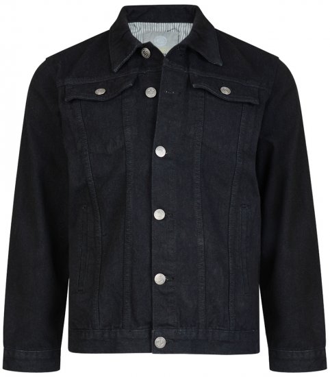 Kam Jeans Western Denim Jacket Black - Vestes - Vestes homme grandes tailles